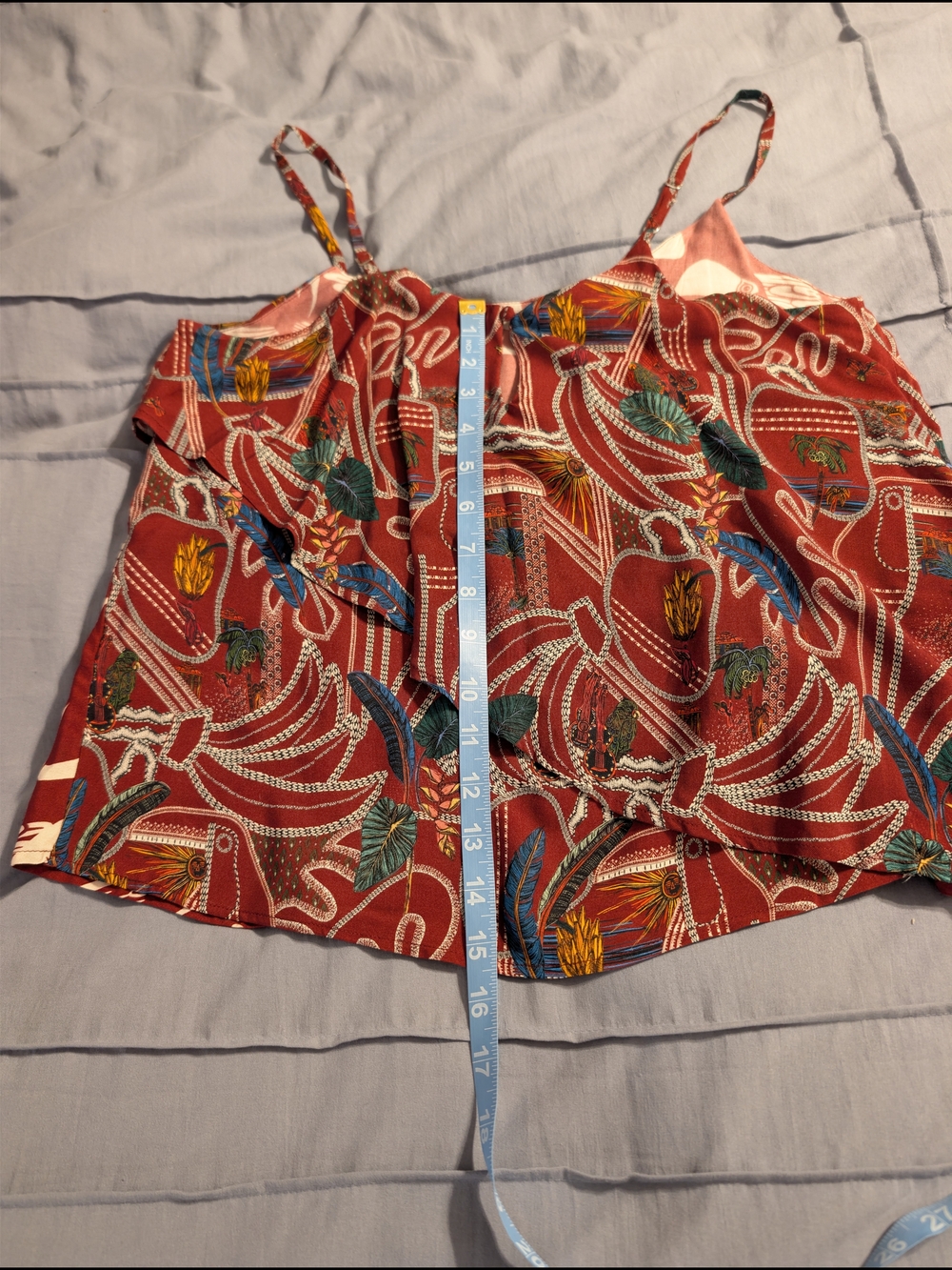 Farm Rio for Anthropologie Toucan Tropical Cropped Cami Tank Viscose Small - Picture 8 of 11
